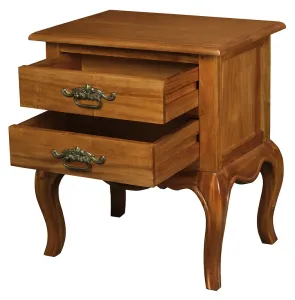 CT French Provincial Solid Timber 2 Drawer Lamp Table thumbnail 4