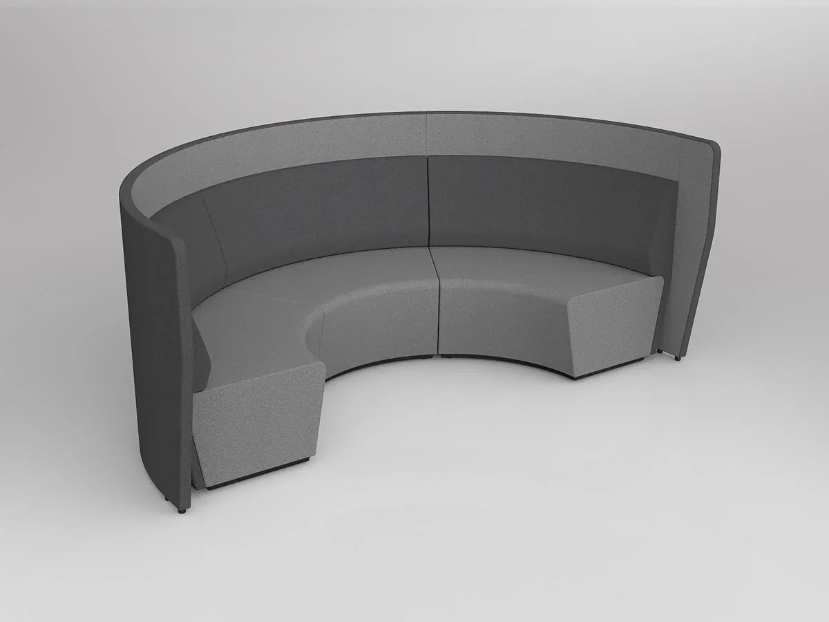 OL Motion Arc 3 Seater Reception Area Lounge with 1.1M High Privacy Wall