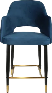 FL Sorbet Velvet Upholstered Metal Leg Hospitality Counter Stool thumbnail 4
