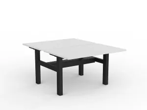OL Agile Fixed Height Shared Desk – White Top with Black Frame thumbnail 20