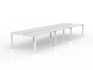 OL Axis 6-User Double Sided Workspace – White Top with White Frame thumbnail 7