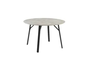 VI Primo Marble Look MDF Top Metal Leg Round Dining Table thumbnail 1
