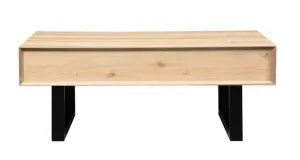 VI Ohio Solid Timber 2 Drawer Metal Base Coffee Table thumbnail 4