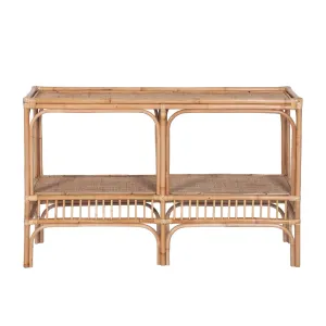 TJ Laguna Rattan Console Table with Shelf thumbnail 2
