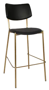EZ Texas Metal Leg PU Leather Upholstered Barstool thumbnail 3