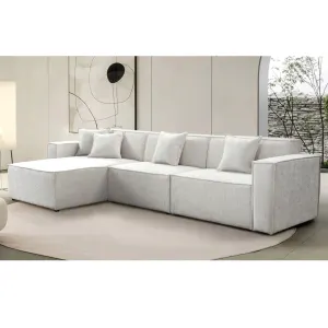 BT Carelli Modular Corner Sofa with Chaise - Pearl & Slate Weave thumbnail 1