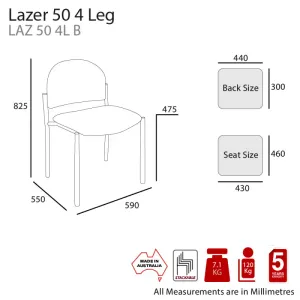 MA Lazer 50 Fabric Upholstered Stackable Side Chair thumbnail 2