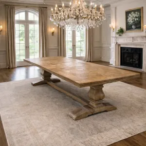 MF Kensington Solid Elm Timber Royal Dining Table thumbnail 1
