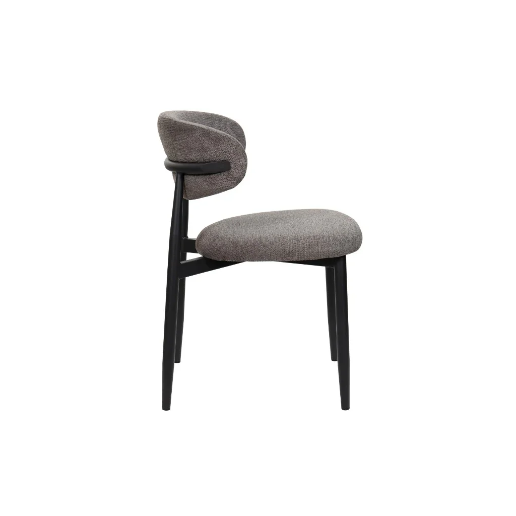 VI Louis Fabric Upholstered Metal Leg Dining Chair