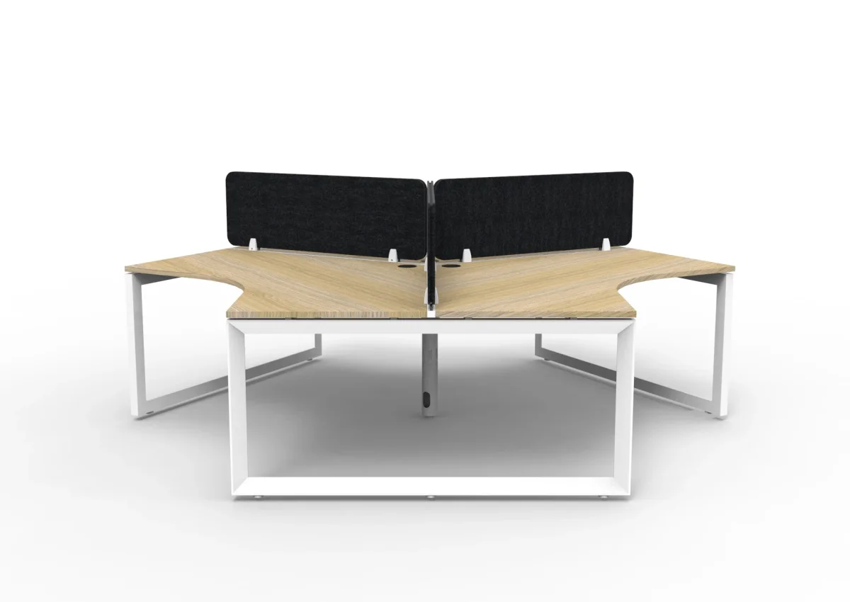 RL Infinity 120 Degree Loop Leg 3 User Workstation with Eco Panel Screen