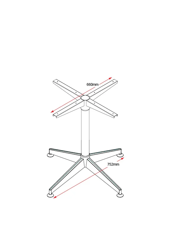 RL Typhoon 4 Star Base Metal Round Meeting Table Frame