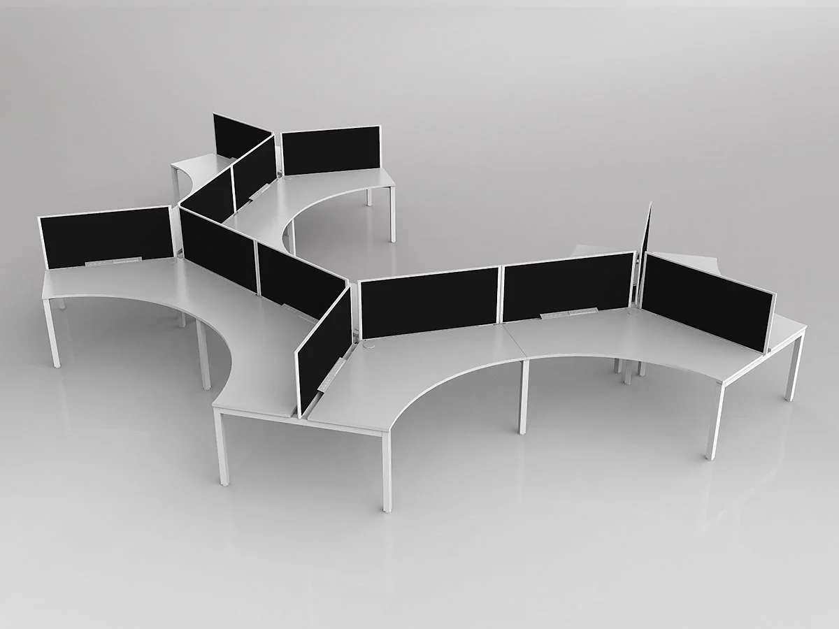 OL Axis 12 User 120° Workstation with Screen - Breathe Fabric
