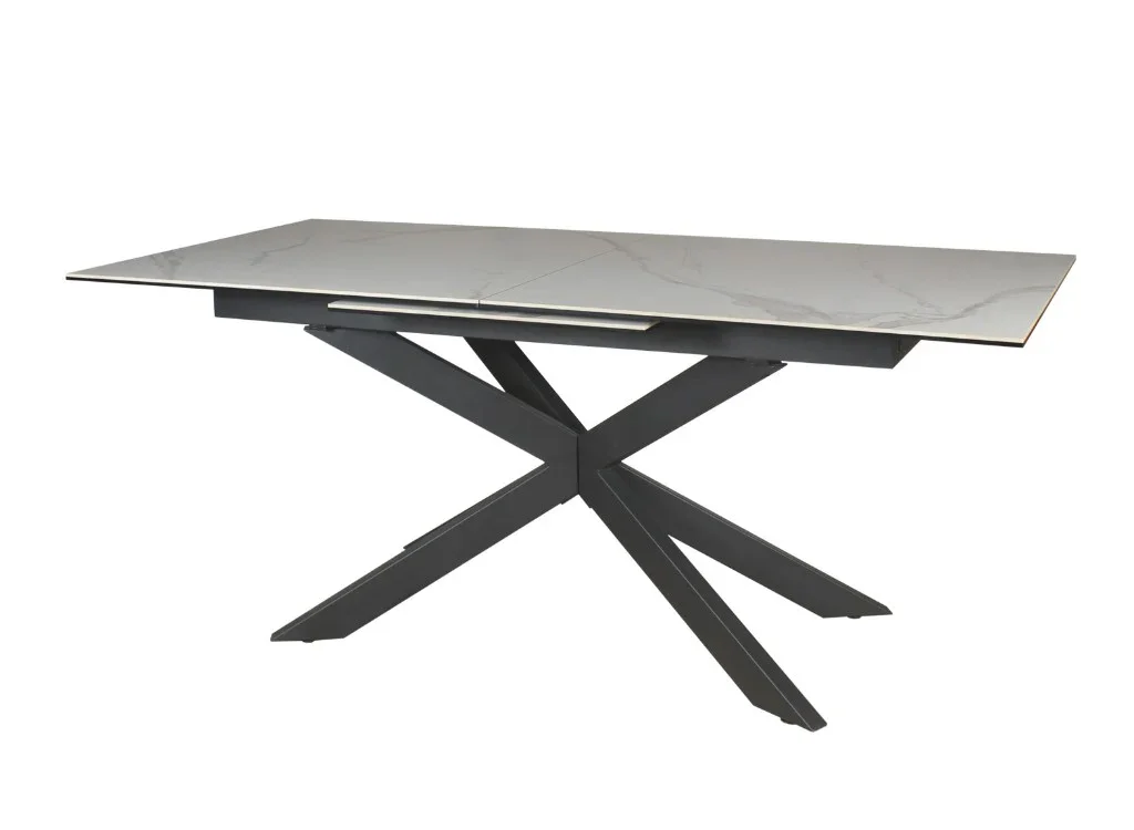 VI Iza Metal Leg Ceramic Top Extandable Dining Table
