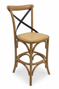MF Carver Solid Timber Rattan Seat Crossback Counter Stool thumbnail 1