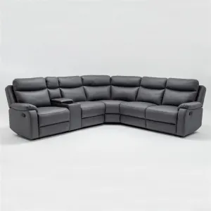 VI William Fabric Upholstered 5 Seater Corner Modular Recliner Lounge thumbnail 2