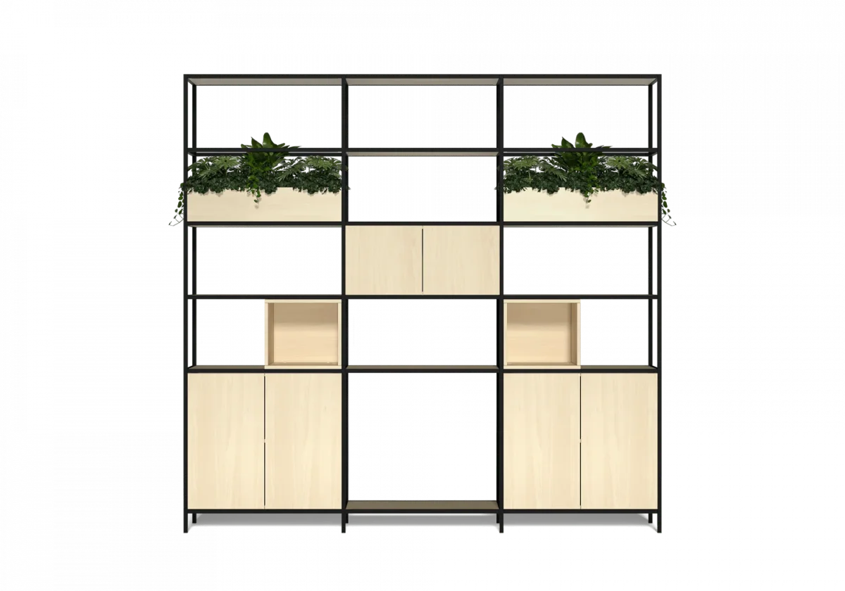 OL Rhodes 6 Door 2 Small Cubby Welded Storage with 6 Planter Box