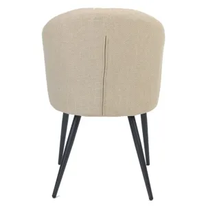 VI Flick Fabric Upholstered Black Metal Legs Dining Chair thumbnail 5