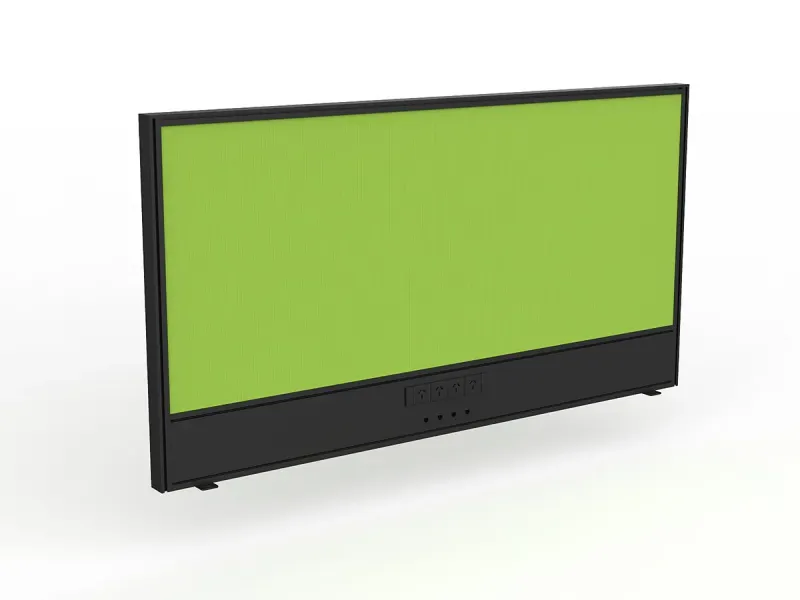 OL Studio Screen with Ducting for Agile Shared Desk – Breath Fabric with Black Frame