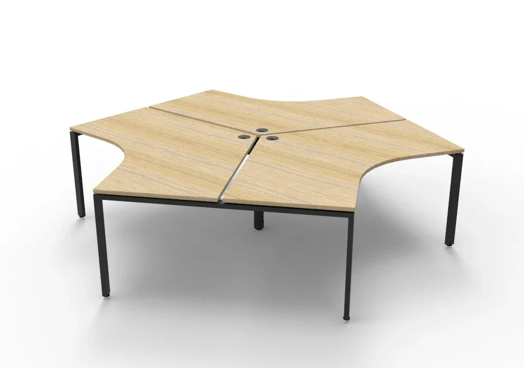 RL Infinity 120 Degree Profile Leg System Desk for 3 Users