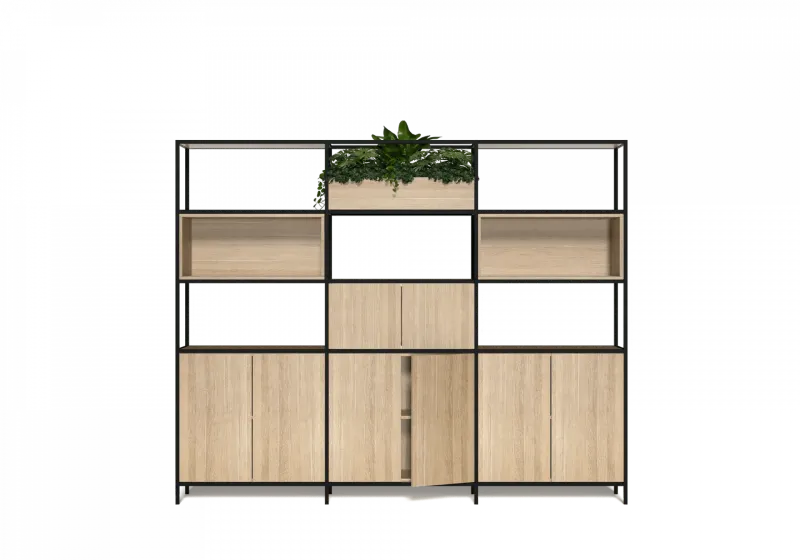 OL Rhodes 8 Door 2 Open Shelf Welded Storage with 3 Planter Box
