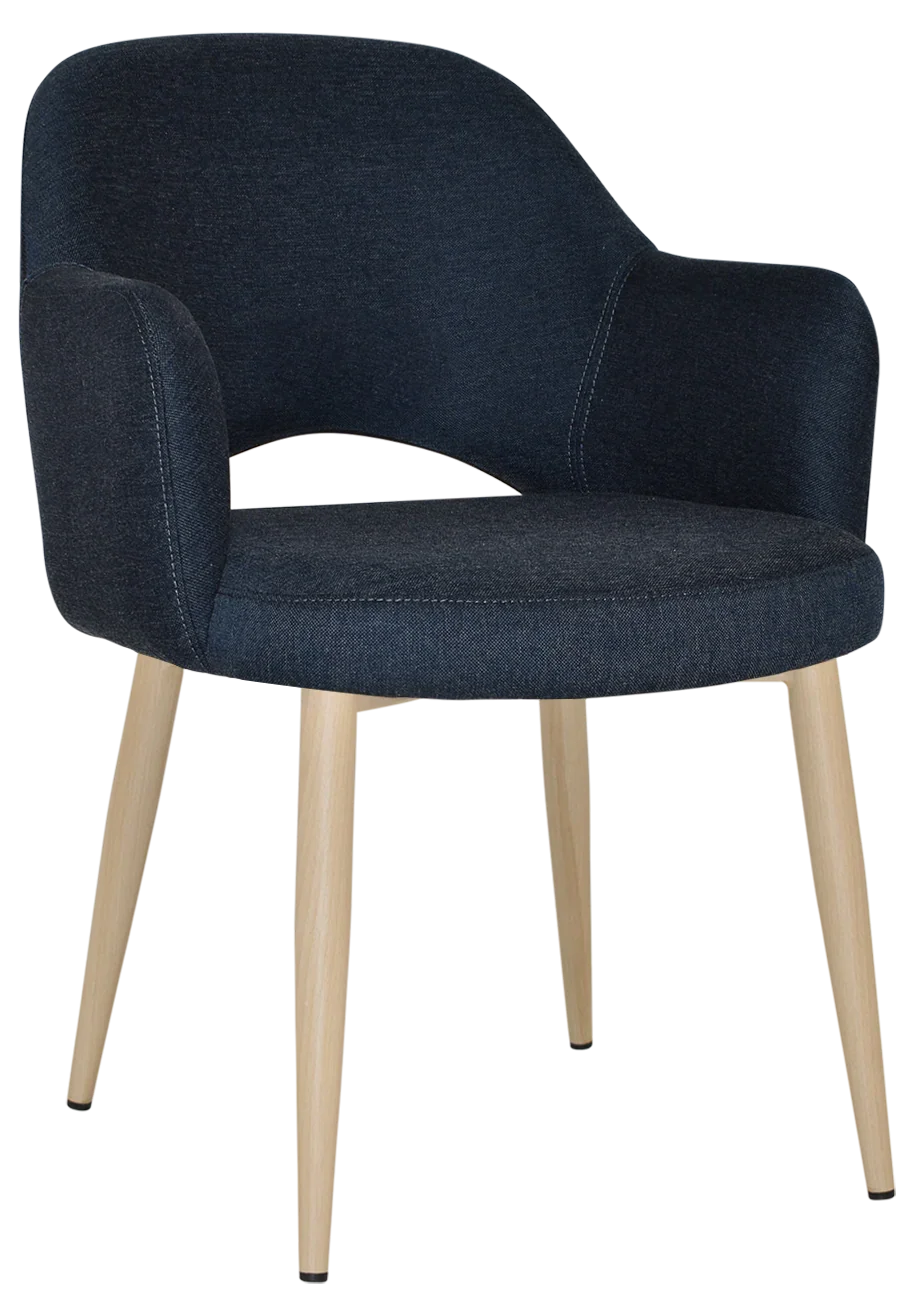 EZ Albury Birch Colour Metal Leg Upholstered Hospitality Dining Armchair