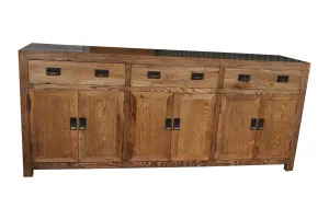 MF Oak Timber Buffet with Doors and Drawers thumbnail 7