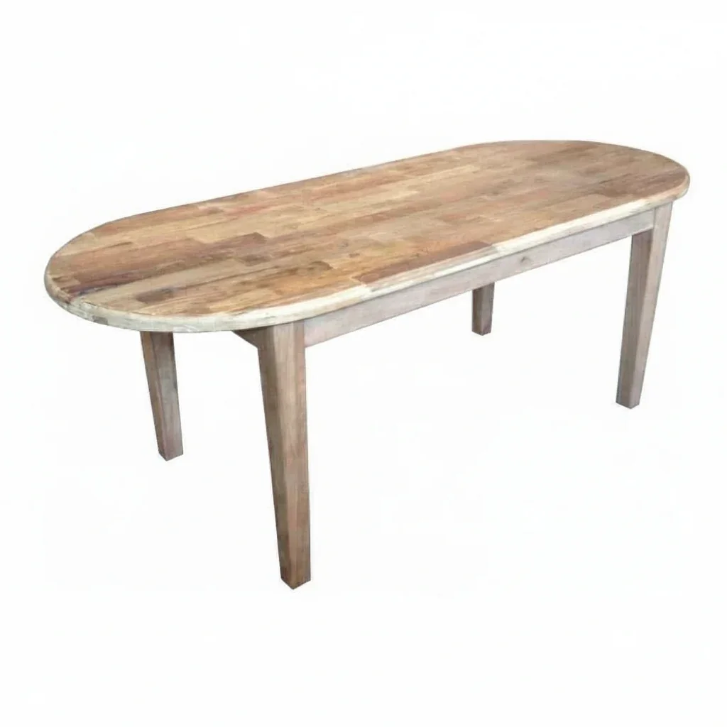 MF Villa Tapered Leg Recycled Elm Timber Dining Table