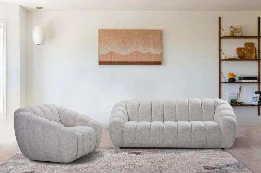 VI Kenya Fabric Upholstered 4 Seater Sofa