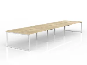 OL Anvil 6-User Double Sided Workspace – Oak Top with White Frame thumbnail 9