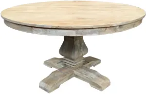 MF Belgie Recycled Timber Pedestal Leg Round Dining Table thumbnail 1