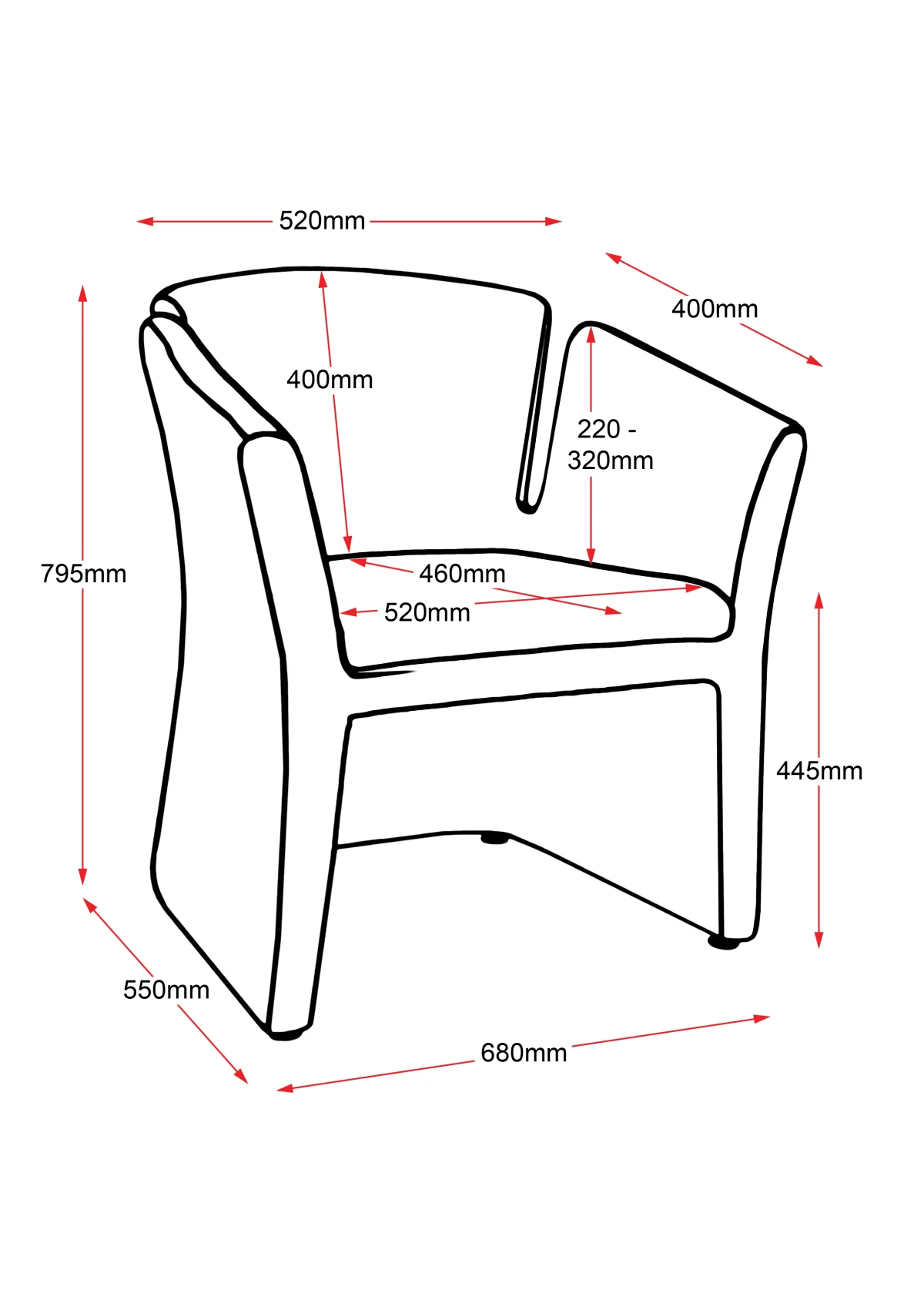 RL Clover Fabric Upholstered Breakout Area Tub Chair
