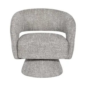 VI Bruno Fabric Upholstered Swivel Accent Chair - Chocolate and Almond thumbnail 9
