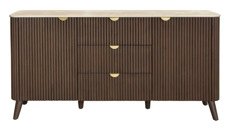 VI Cotswold Travertine Stone Top 3 Drawer and 2 Doors Buffet
