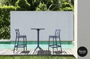 FL Sky Hospitality Square Folding Bar Table & Cross Barstool Set thumbnail 1