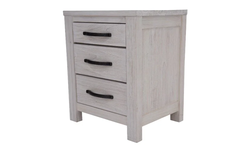 VI Florida Solid Timber 3 Drawer Bedside Table