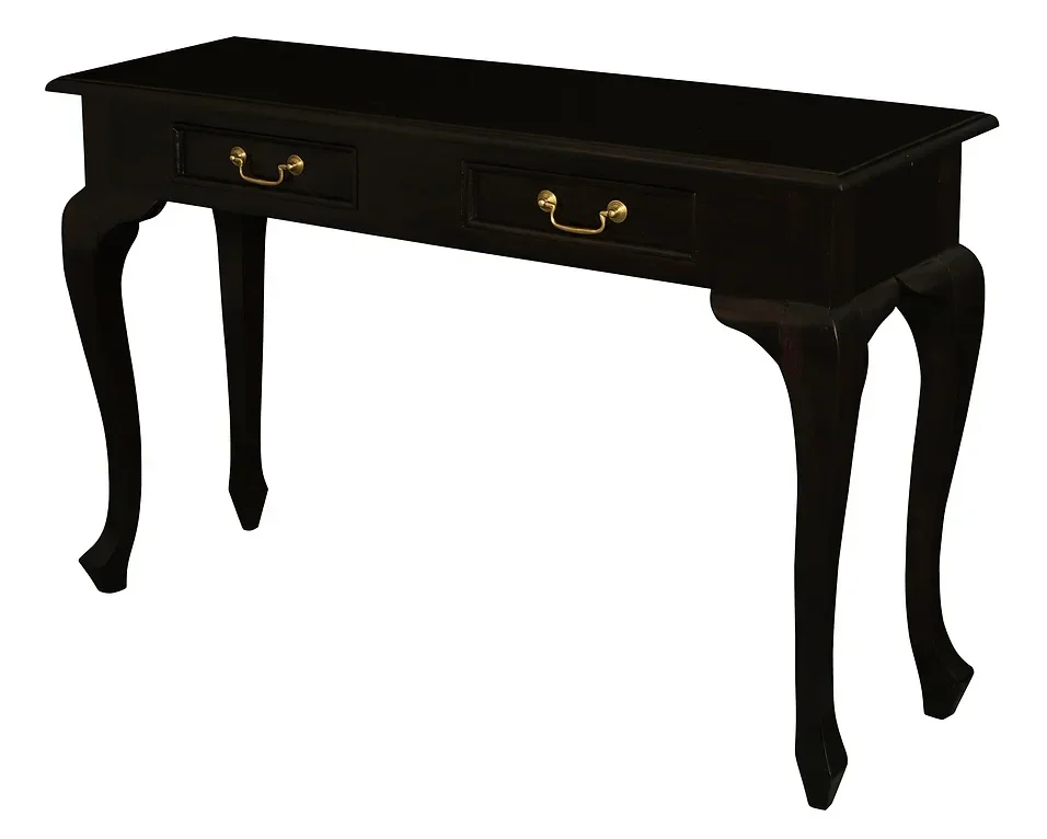 CT Queen Anne Solid Timber 2 Drawer Sofa Table