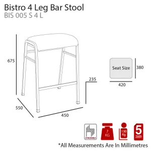 MA Bistro Fabric or Vinyl Upholstered Metal Legs Hospitality Stackable Barstool thumbnail 2
