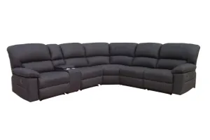 VI Jersey Fabric Upholstered 5 Seater Corner Modular Recliner Lounge thumbnail 9