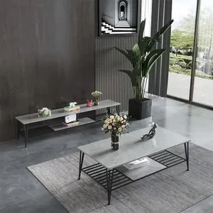BT Vito Faux Marble Top Metal Leg Coffee Table thumbnail 3