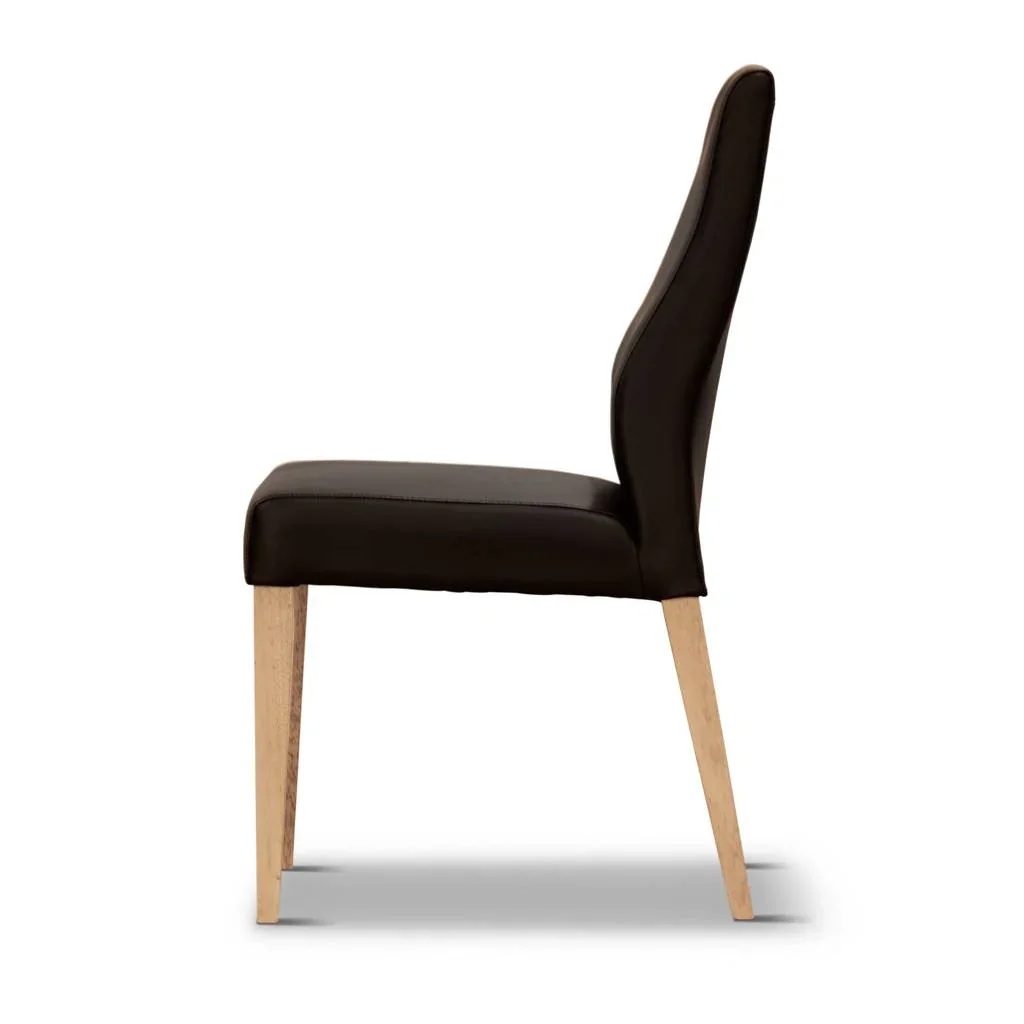VI Highland PU Leather Upholstered Timber Legs Dining Chair