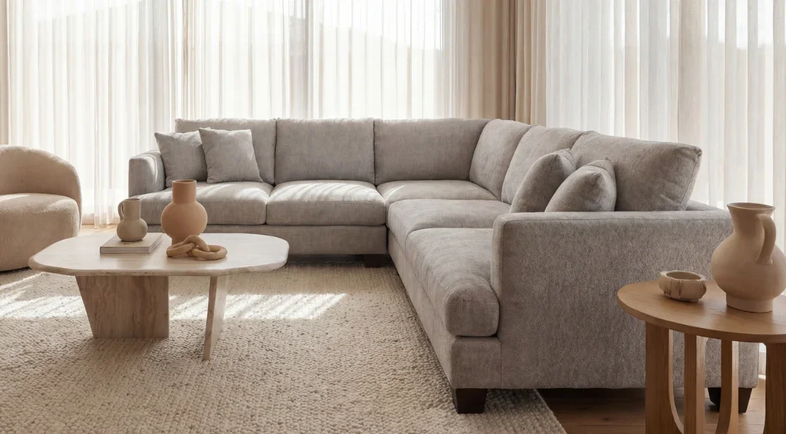 EL Anthem 4 Seater Fabric Corner Sofa