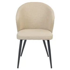 VI Flick Fabric Upholstered Black Metal Legs Dining Chair thumbnail 3