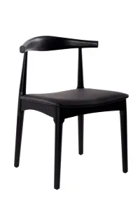 VI Leif Elbow PU Leather Seat Timber Leg Dining Chair thumbnail 6