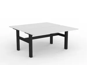 OL Agile Fixed Height Shared Desk – White Top with Black Frame thumbnail 9