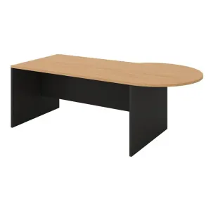 GP P Shape Office Desk in Beech/Charcoal thumbnail 2