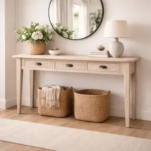 MF Hampton Solid Timber 3 Drawer Hall Table thumbnail 2