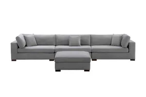 VI Cameo 5 Seater Fabric Lounge with Storage Ottoman thumbnail 1