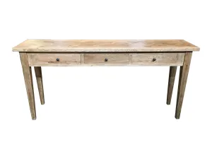 MF Queens Solid Timber Parquetry Top Hall Table with Drawers thumbnail 1