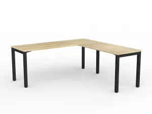 OL Axis Melamine Top Metal Frame Office Desk with Return thumbnail 4