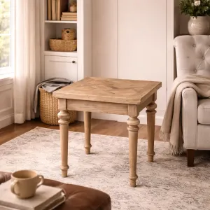 MF Morocco Recycled Elm Timber Colonial Style Lamp Table thumbnail 2